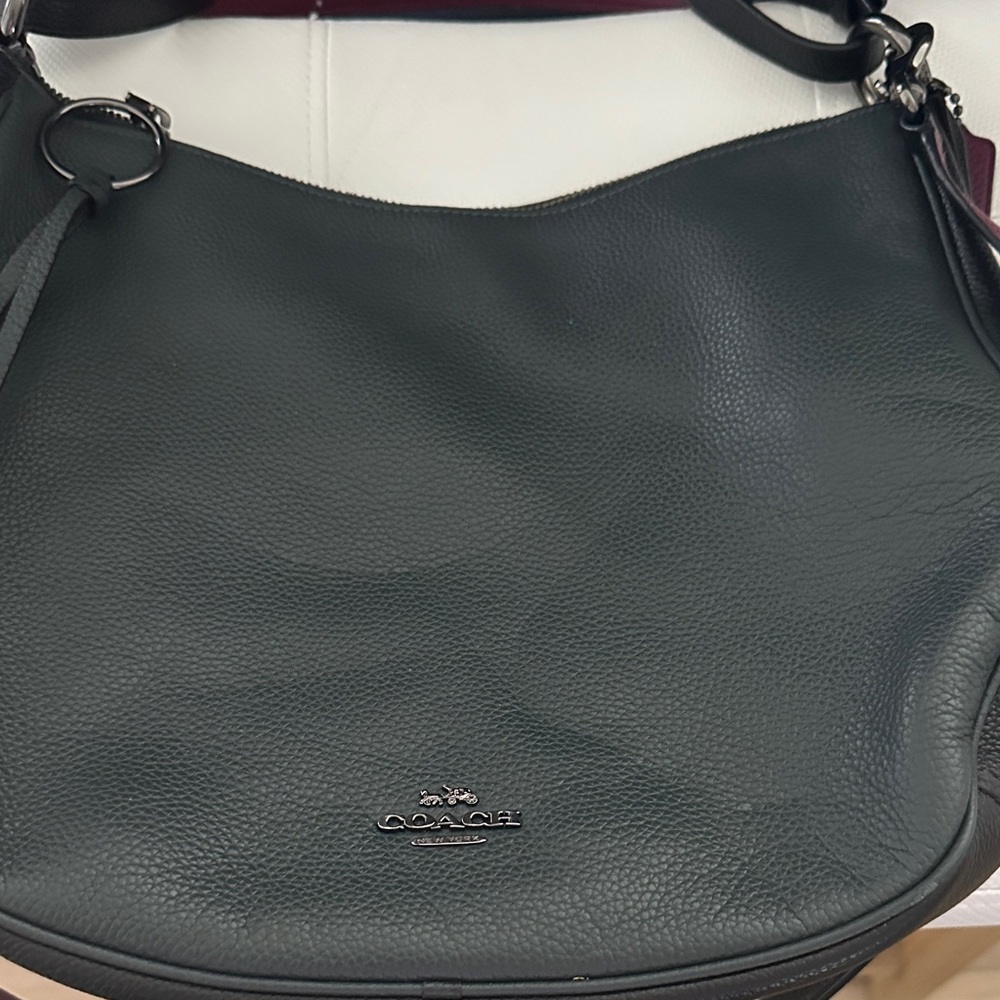 Coach Dark Greenand Burgundy Sutton Hobo Bag